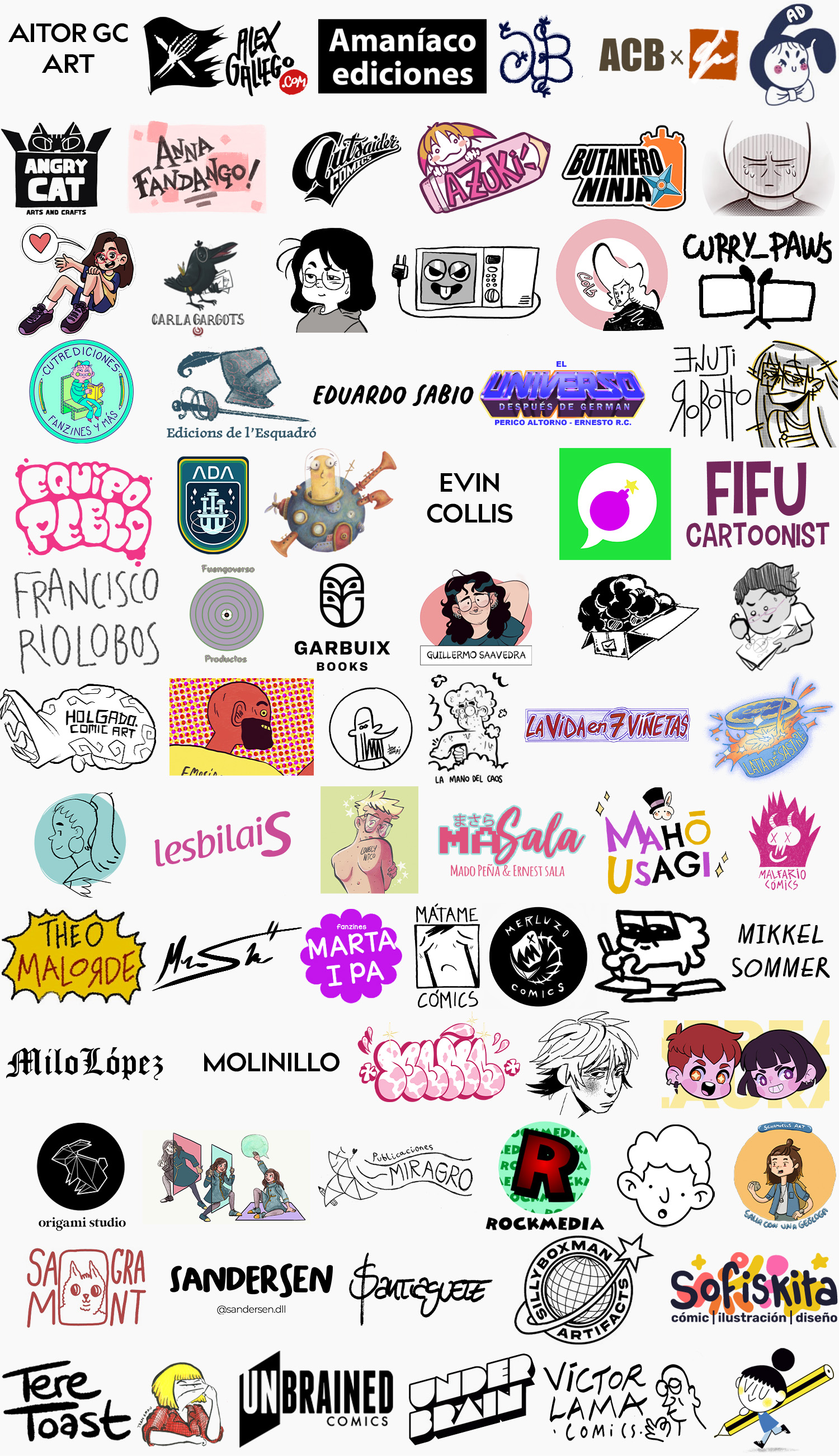 Logotips dels expositors de Oh! comics 2023