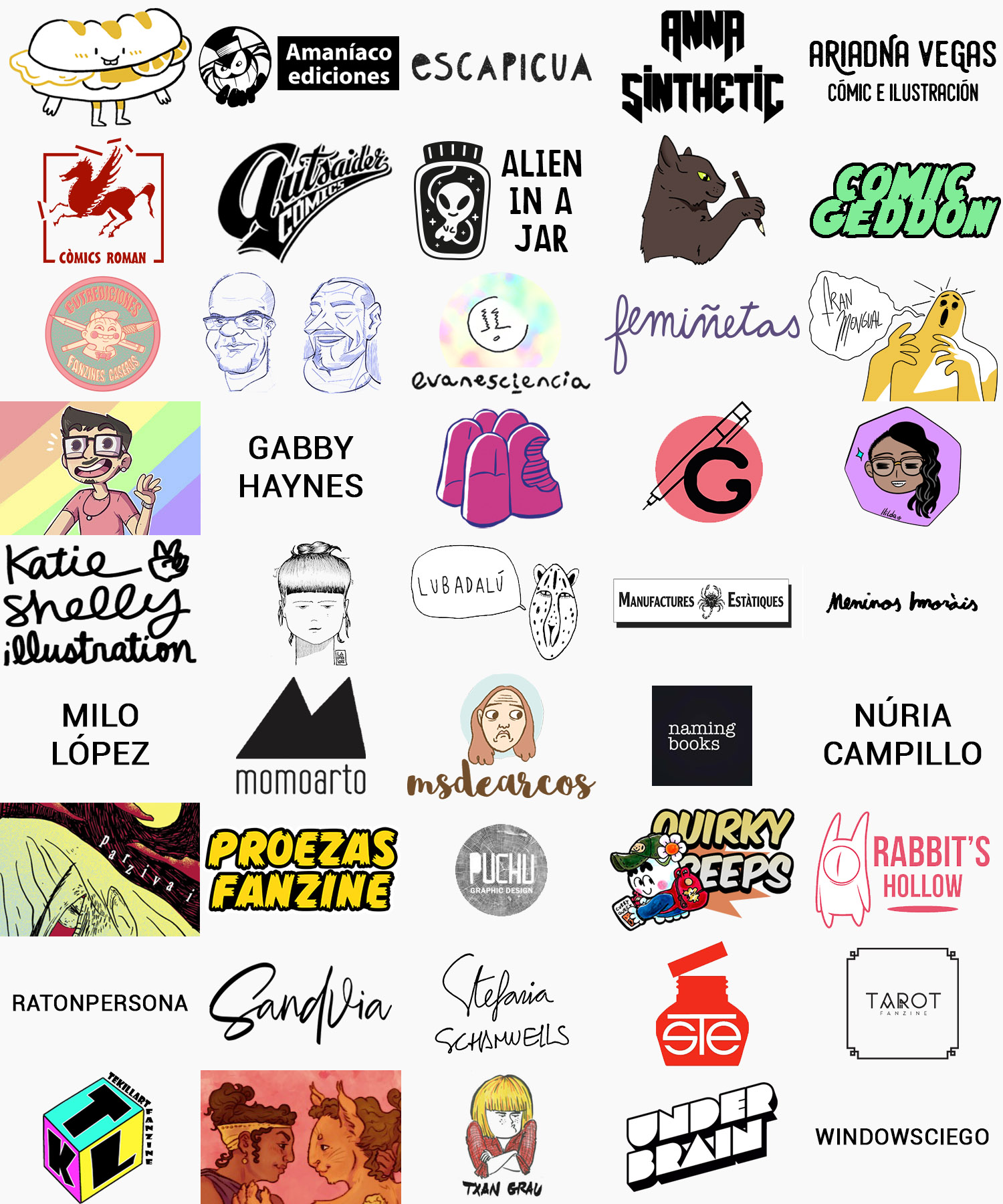 Logotips dels expositors de Oh! comics 2019