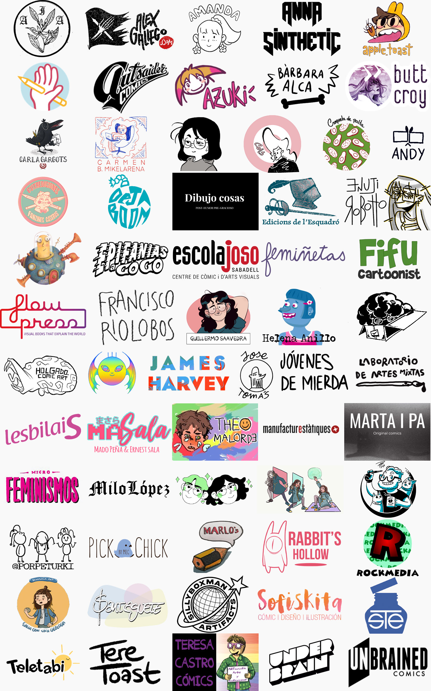 Logotips dels expositors de Oh! comics 2022
