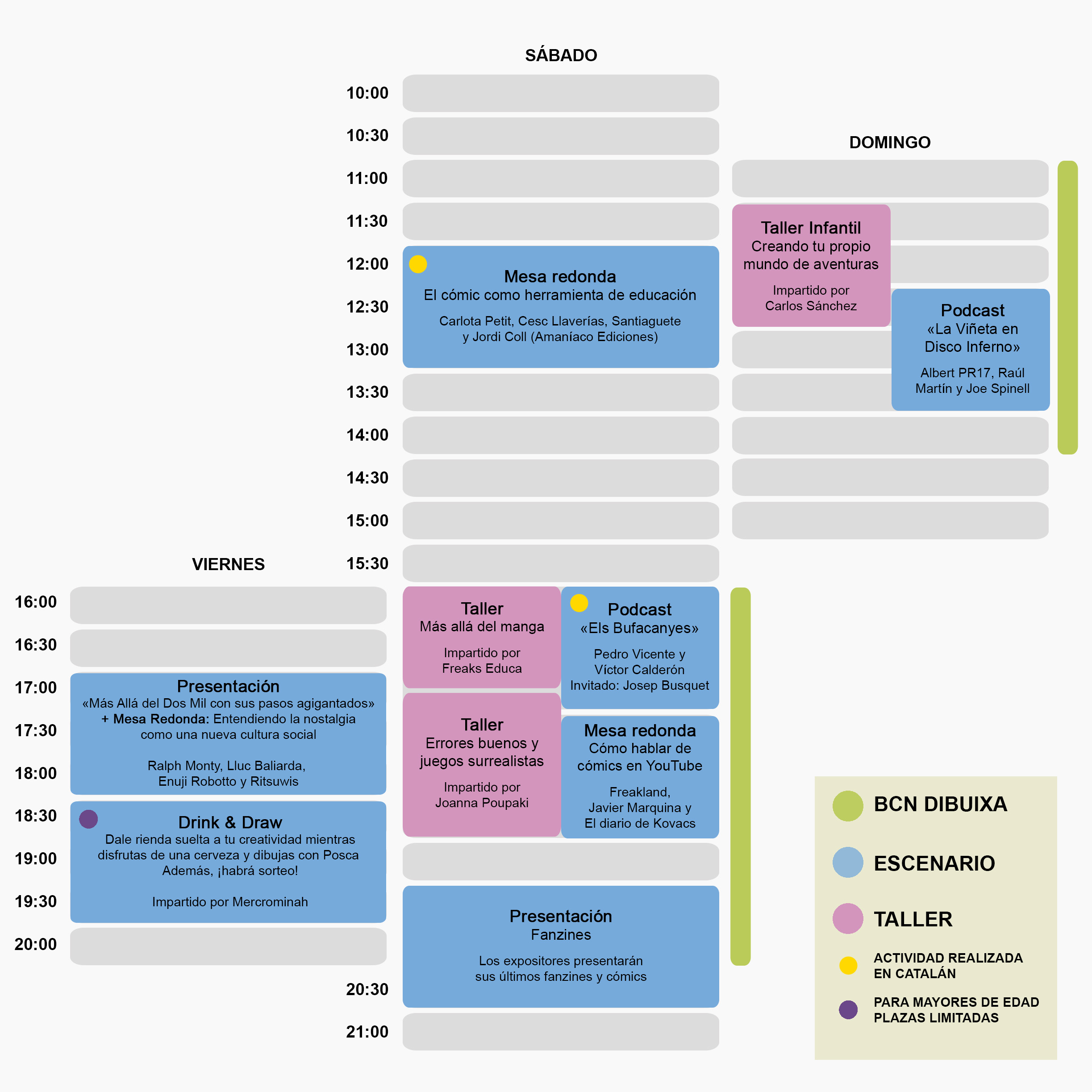 Horario de actividades de Oh! comics fest 2024