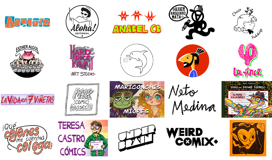 logotipos de los expositores de Oh! Comics Fest Logroño 2026