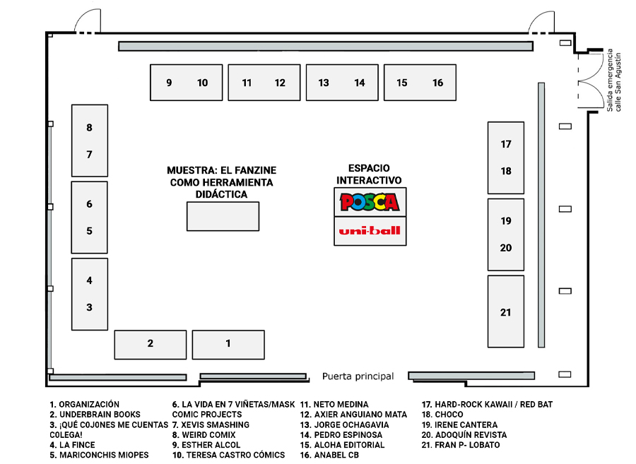 Plano de ubicación de los expositores de Oh! Comics Fest Logroño 2026